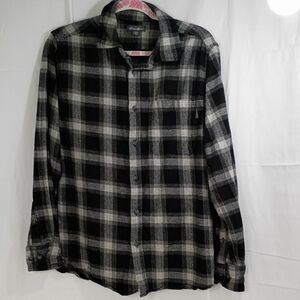 Eddie Bauer Plaid Black and Gray Shirt